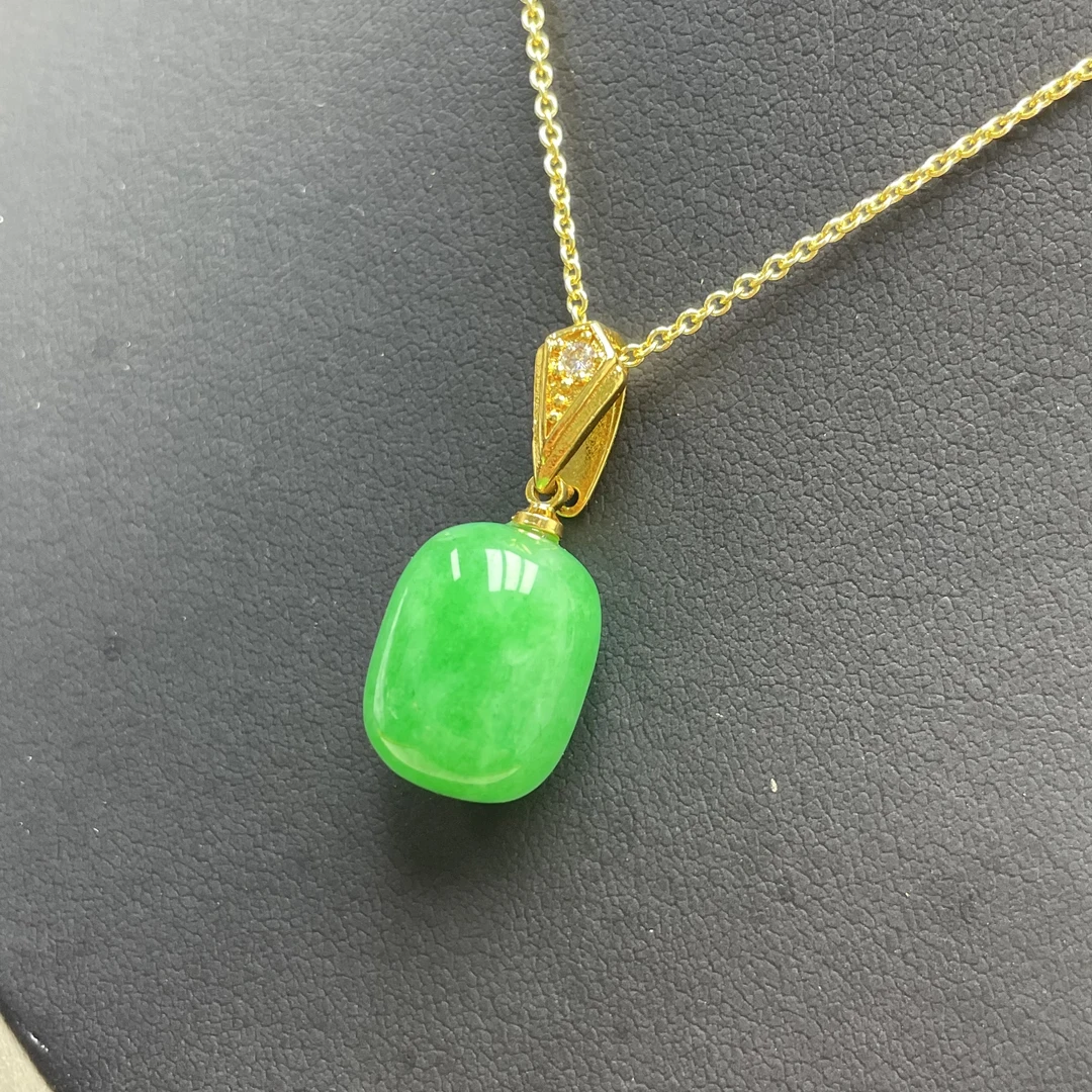 [大芃珠宝】翡翠桶珠吊坠LY150