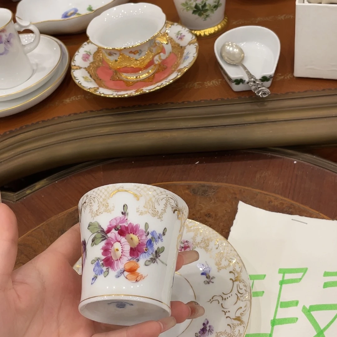 瓷片中古宁芬堡咖啡杯