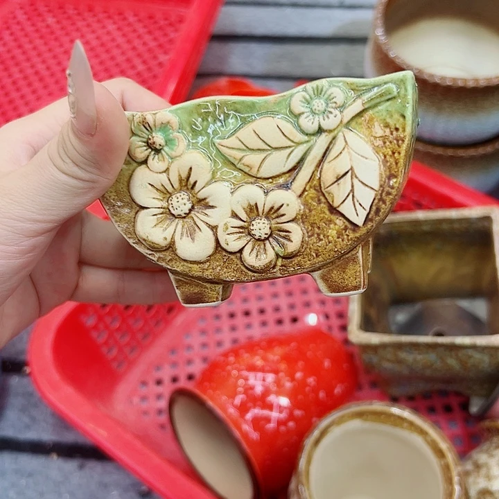 有孔，满10元包邮多肉陶瓷花盆