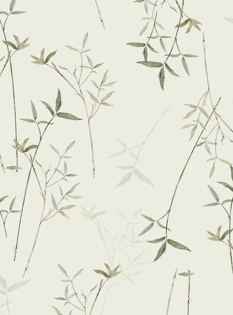 新中式竹叶天丝麻印花面料  2米包邮  2×145cm