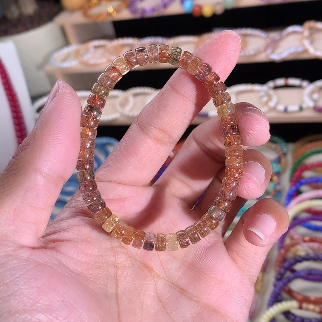 未镶嵌手串发晶精工药片铜发晶6m m