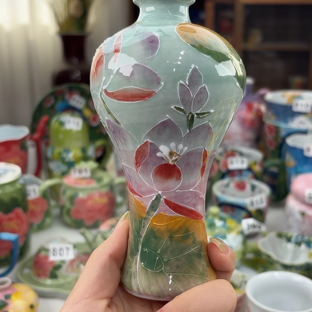 瓷片景德镇手绘高温釉下彩陶瓷茶具