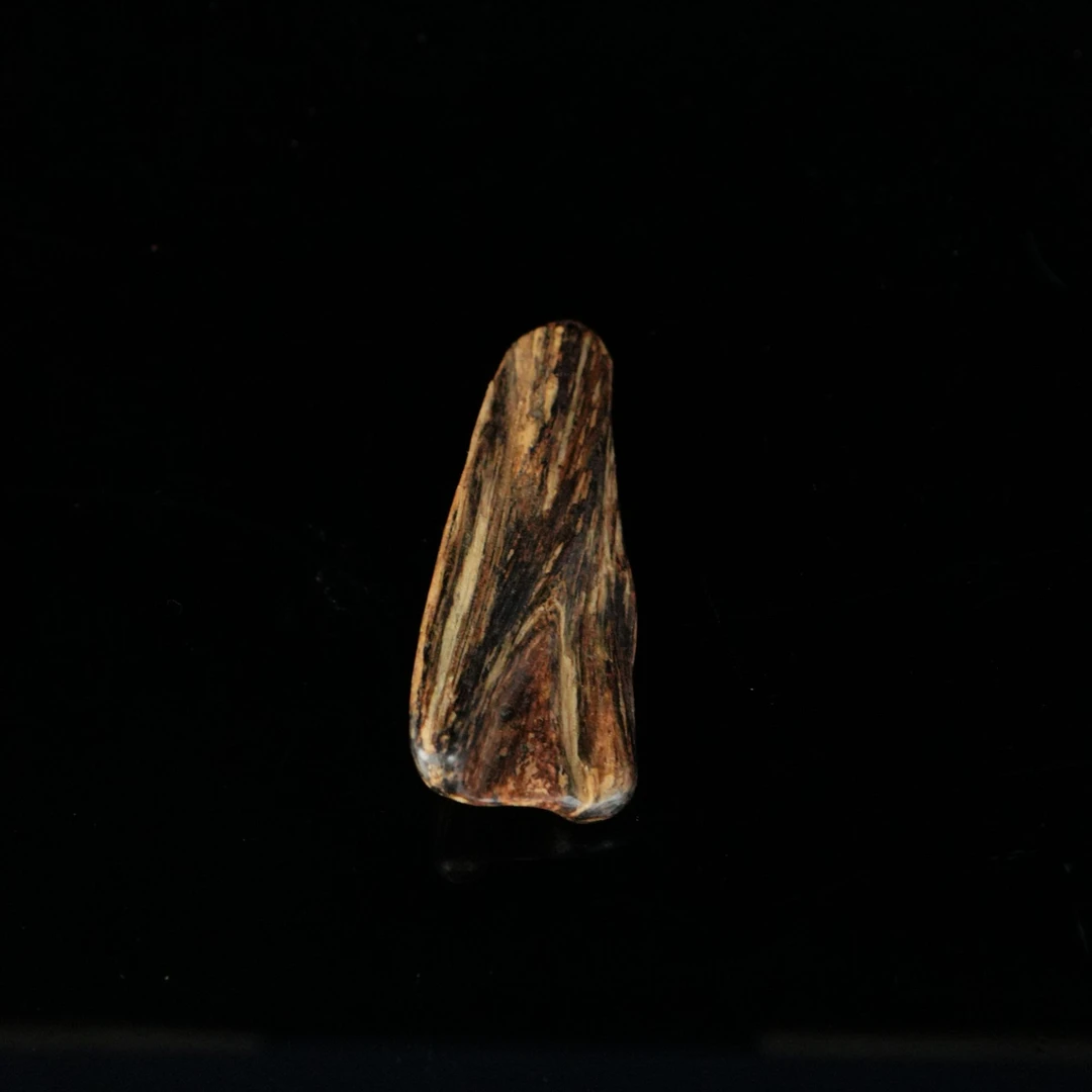 B6026 达拉干黑油虎斑老料沉水沉香吊坠 6x2x0.8cm  4.98g