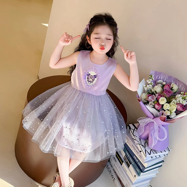 女童库洛米无袖连衣裙夏季2025新款女宝宝薄款纱裙小女孩公主裙子