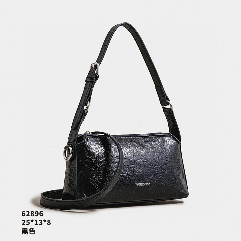 【广州特特】SK-62896-黑色经典腋下中号时尚斜跨拼色肩包