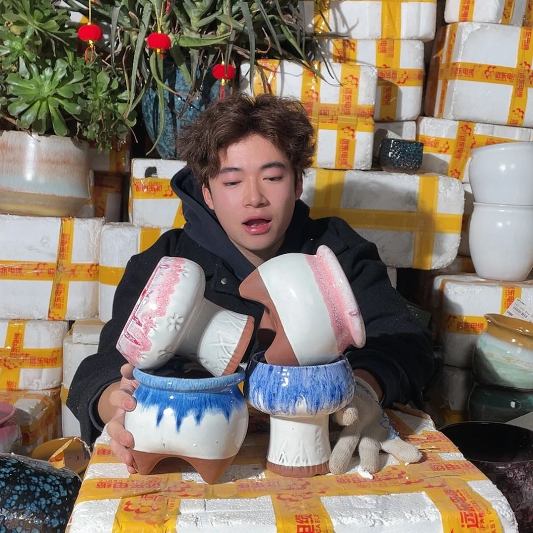 无铅玻璃宜兴紫砂花盆