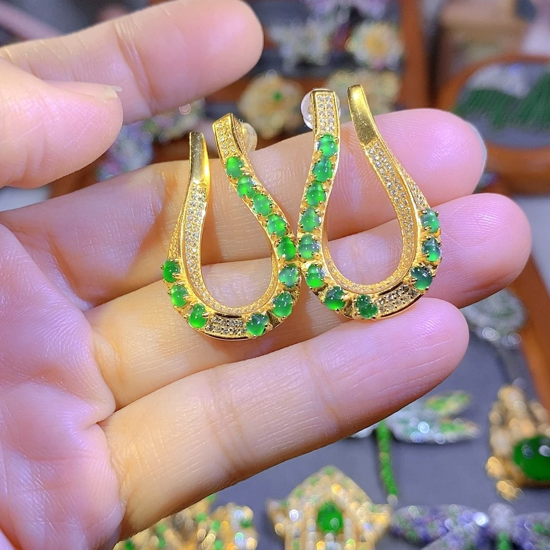 颈饰银S925镶嵌翡翠