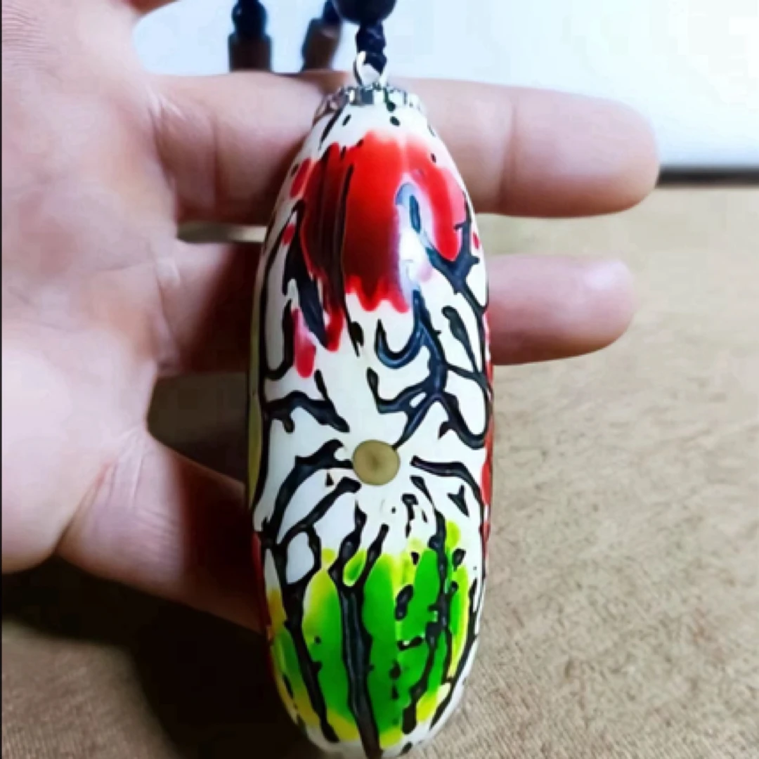 三彩福禄寿果文玩饰品车挂件唐三彩【开果不退】木质汽车挂件彩色