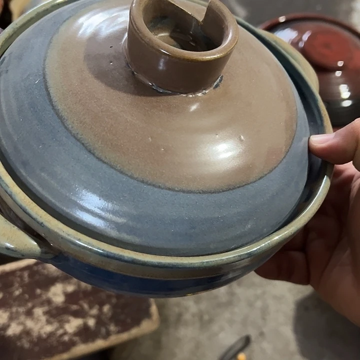 瓷粗瓷蓝色砂锅一支