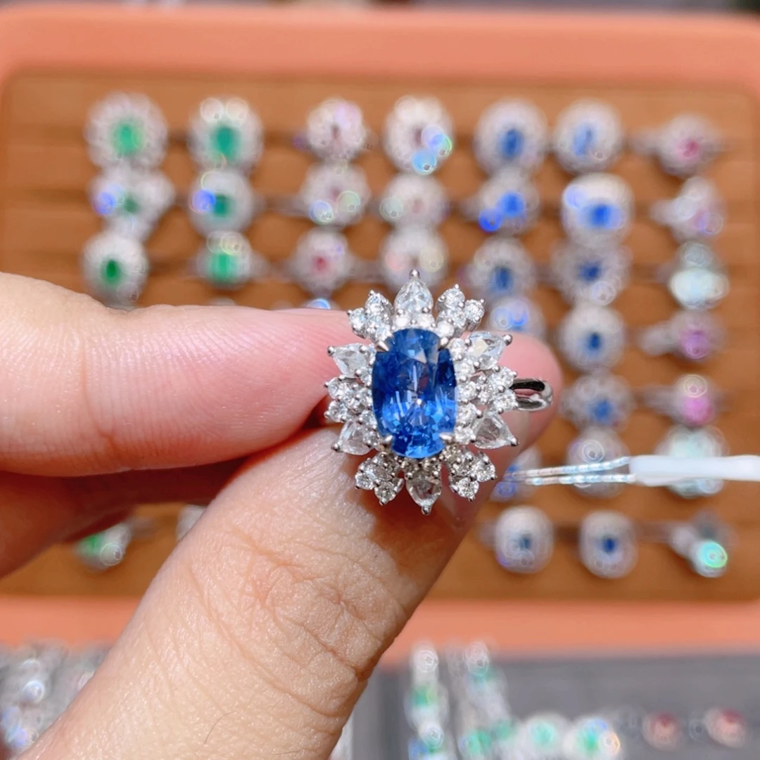 蓝宝石戒指18K金镶嵌2.17ct