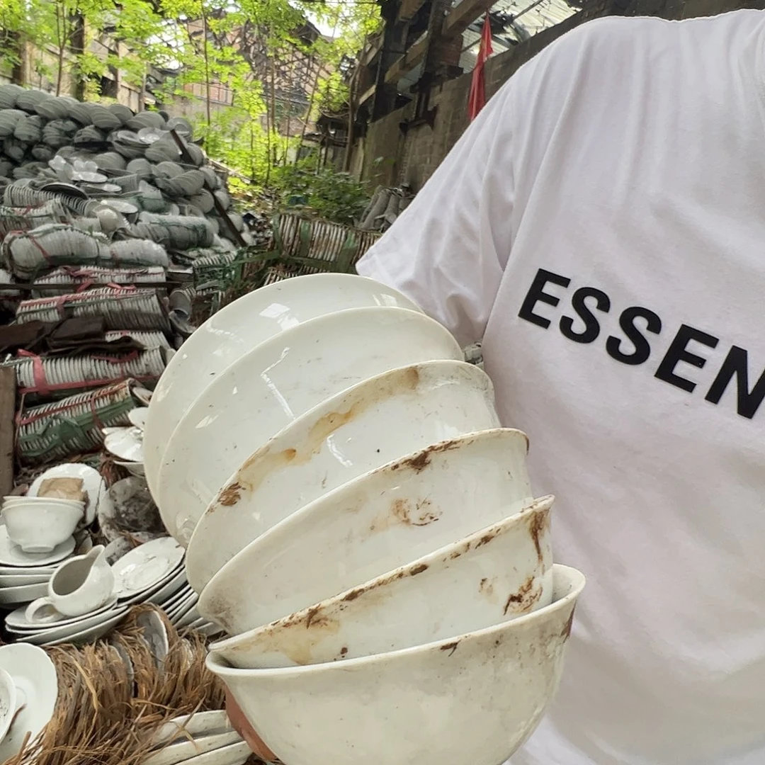 瓷片景德镇陶瓷老胎5寸米饭碗6只