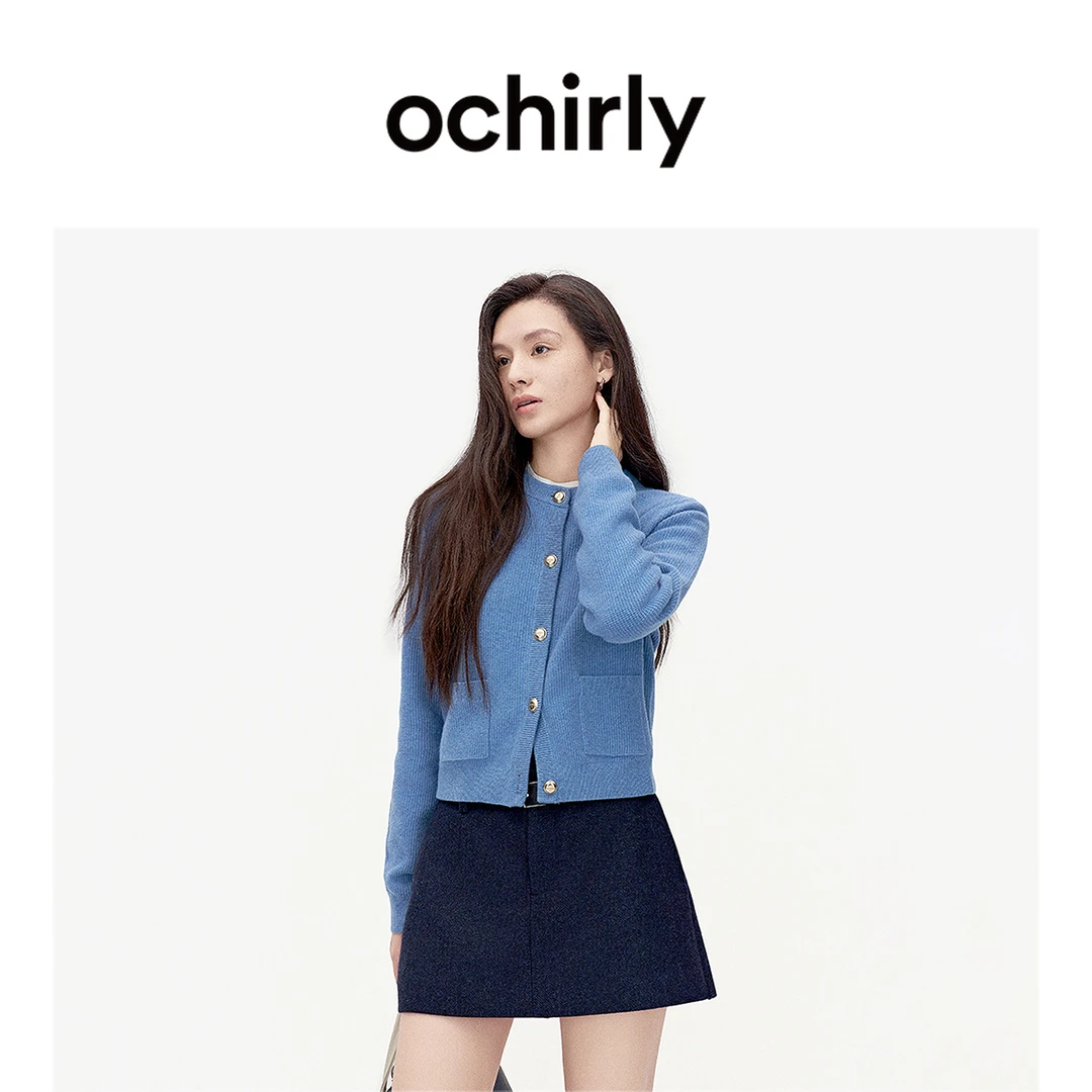 【达人】ochirly欧时力棉澳大利亚美丽诺羊毛毛衣气质25春