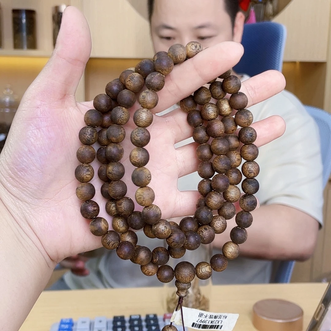 沉香沉香碎屑天然白棋圆珠长串0.9/38克+多样性发一