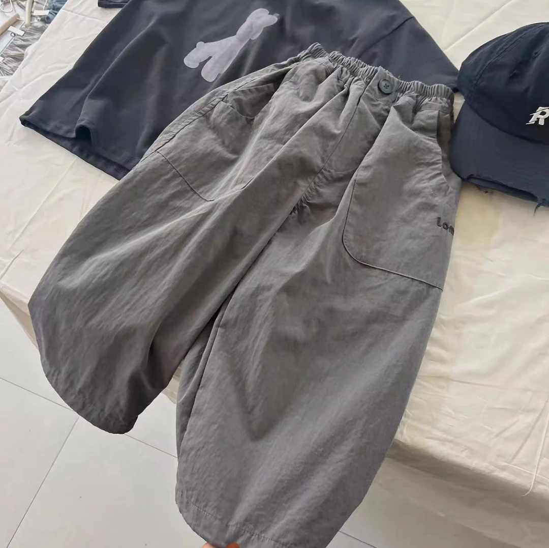 男童长裤春秋款2025新款儿童休闲裤中童宽松直筒裤潮牌裤子