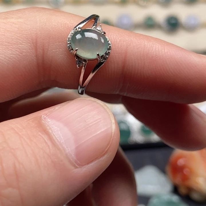 翡翠银S925镶嵌戒指