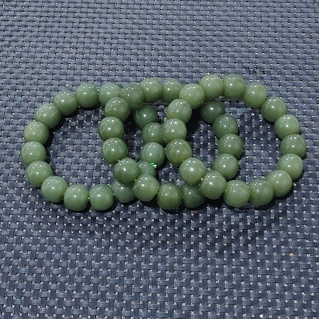 和田玉青黄口老型珠手串卡14mm多样性拍一发一