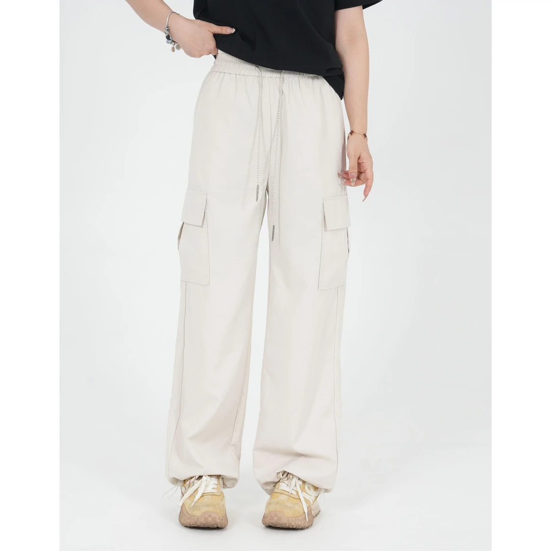 小个子圆圆KM401夏季新款高腰直筒显瘦工装裤裤九分百搭休闲裤女