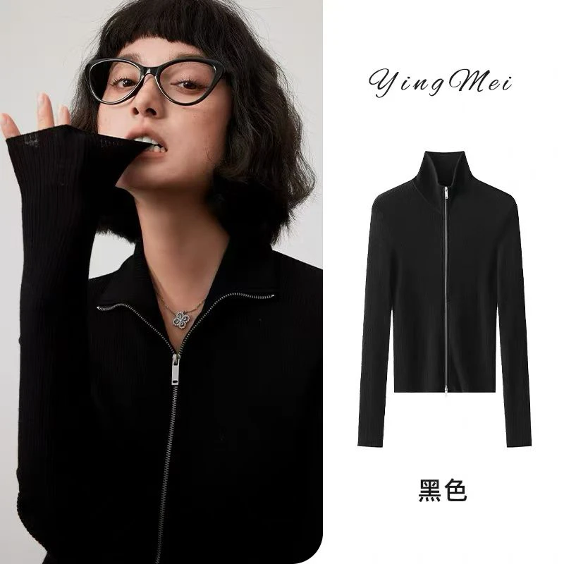 经典拉链开衫毛衫