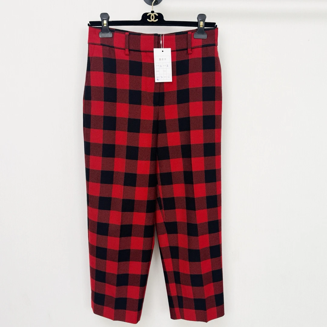 99新 DIOR/迪奥 格子休闲裤 正品 36码 腰围74 裤长88