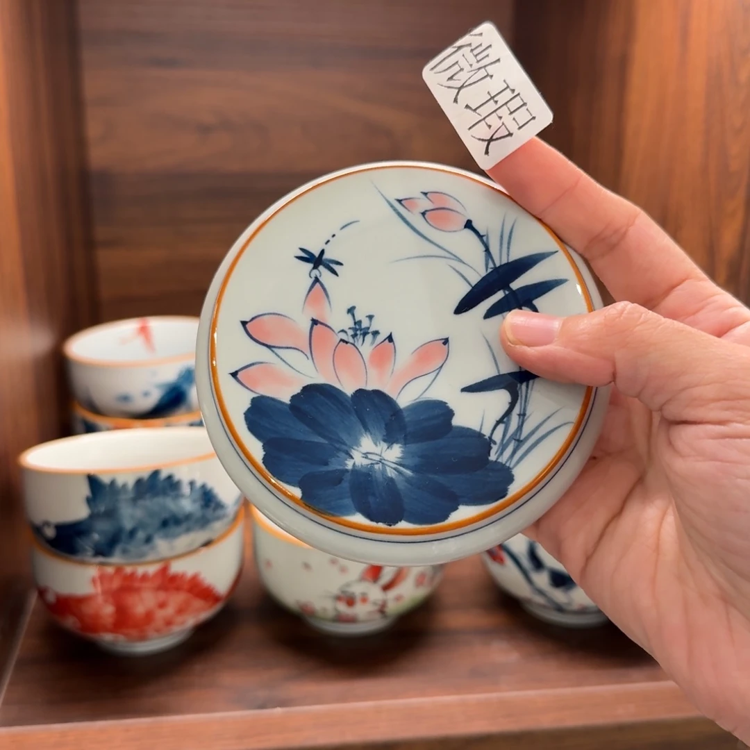 釉下手绘茶具微瑕