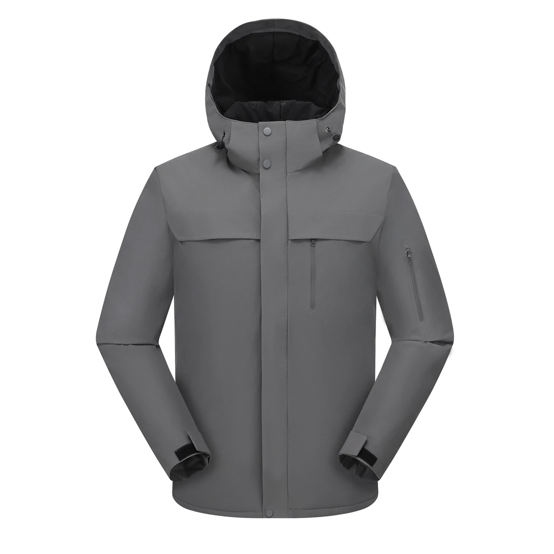 冬男女防水防风防寒连帽加厚冲锋衣小买菜保暖加绒户外运动秋冬季