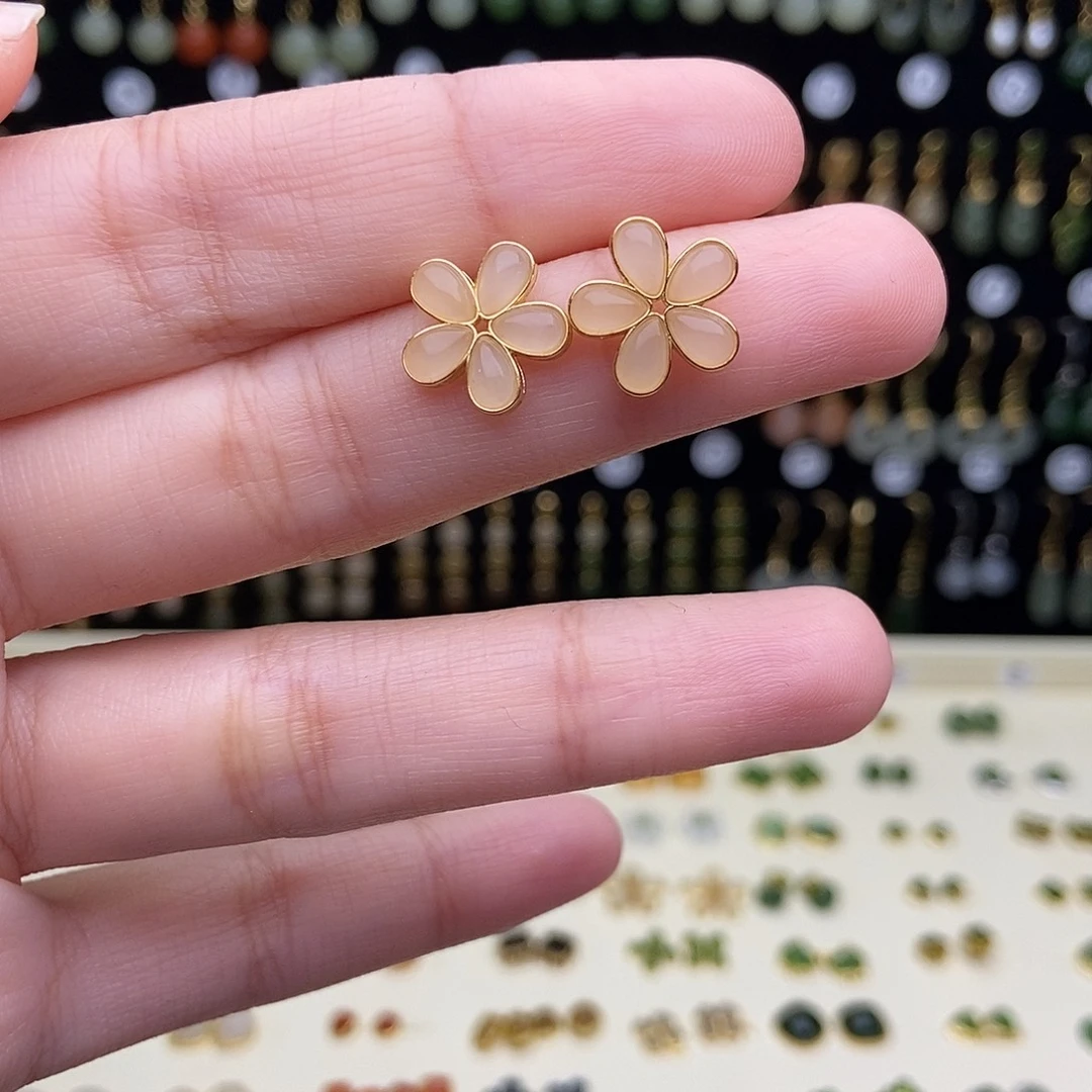 南红玛瑙银S925镀金镶嵌颈饰