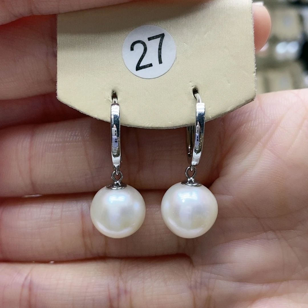 淡水珍珠耳饰银S925镶嵌