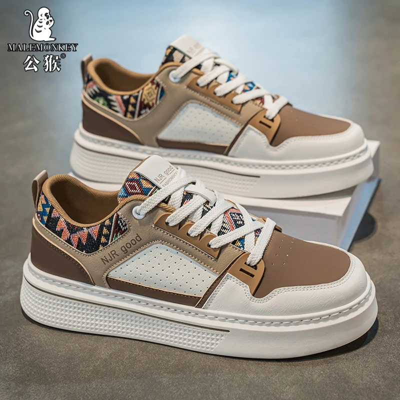 公猴男鞋子夏季新款潮流透气百搭增高小白鞋耐磨运动休闲板鞋男款