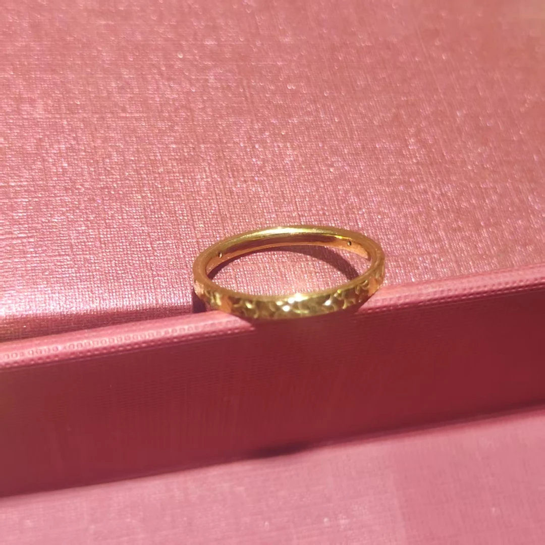 【乐妍专享】足金999 碎碎冰配件戒 精美时尚百搭 送人送礼