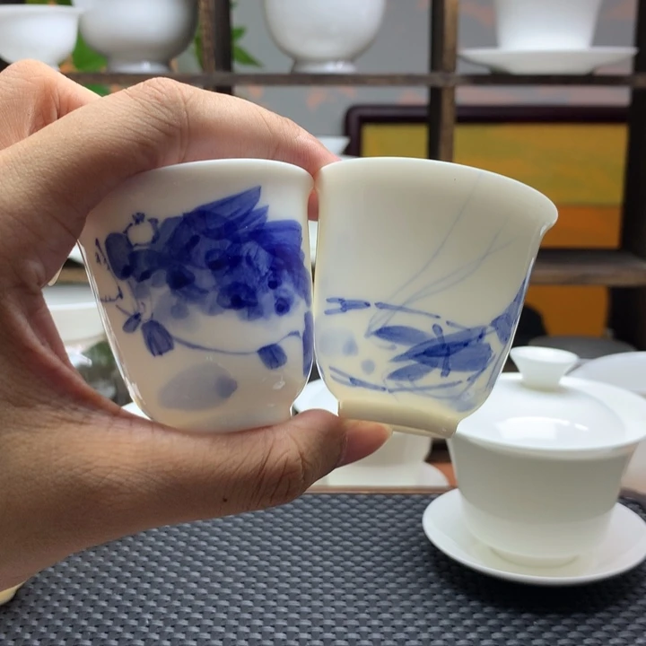 霁***川手绘鳜鱼和虾趣主人杯65cc