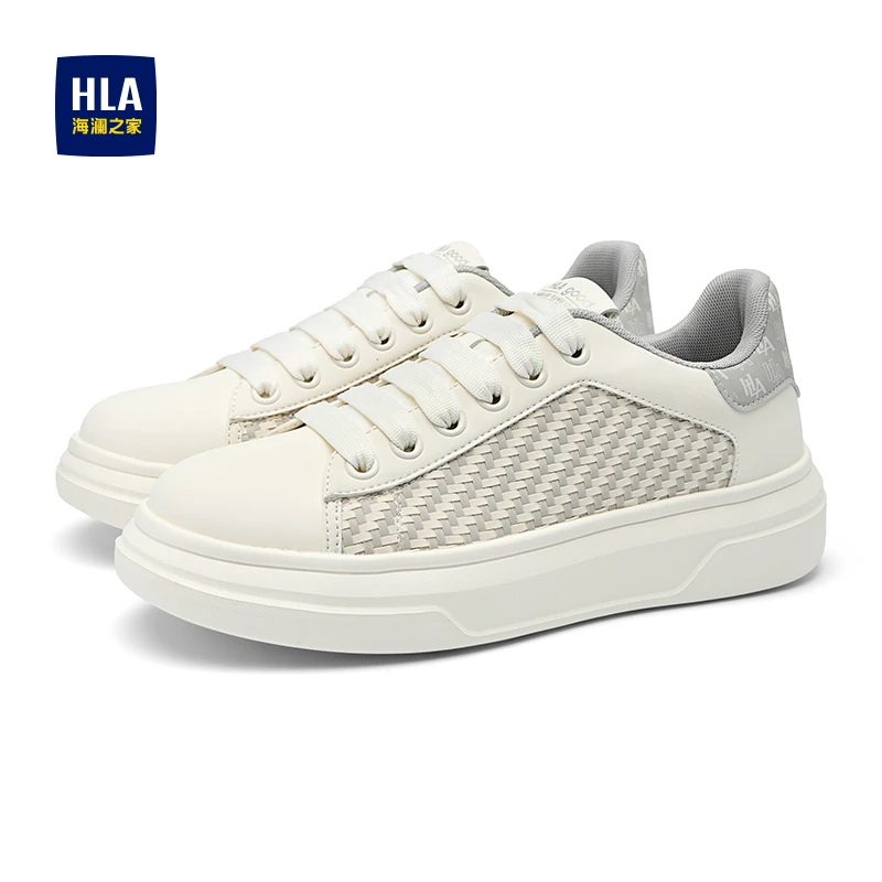 HLA/海澜之家男鞋2025夏季透气百搭时尚休闲鞋潮流百搭板鞋小白鞋