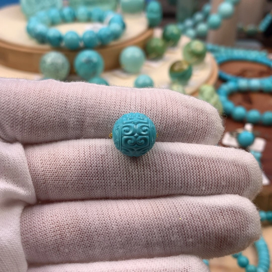 绿松石未镶嵌珠宝奇石11.6mm