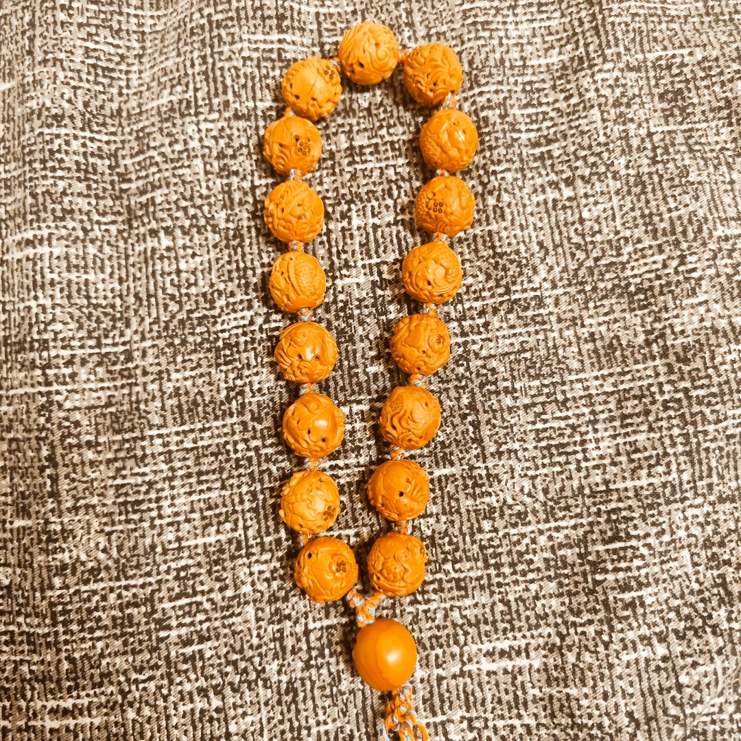 橄榄核雕刻非遗年年有余手持手串老核油核