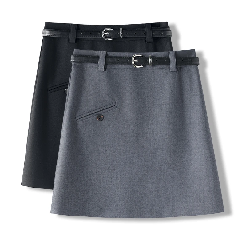 高腰A字西装短裙半身裙女夏季2025新款小个子休闲百搭包臀短裤裙