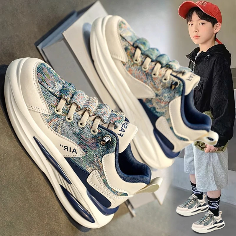 ABC男童鞋子2025新款秋季儿童软底帆布鞋大童休闲板鞋学生运动鞋