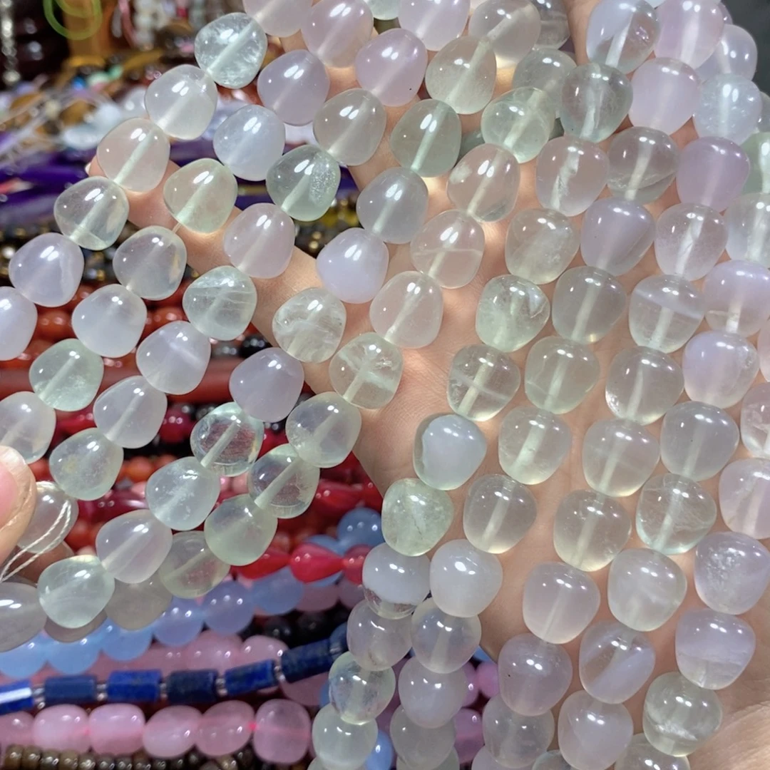 玛瑙/玉髓未镶嵌珠宝半成品莹石一条卡12mm