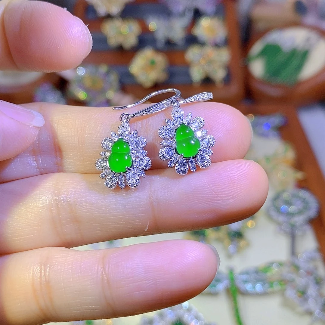 颈饰银S925镶嵌翡翠