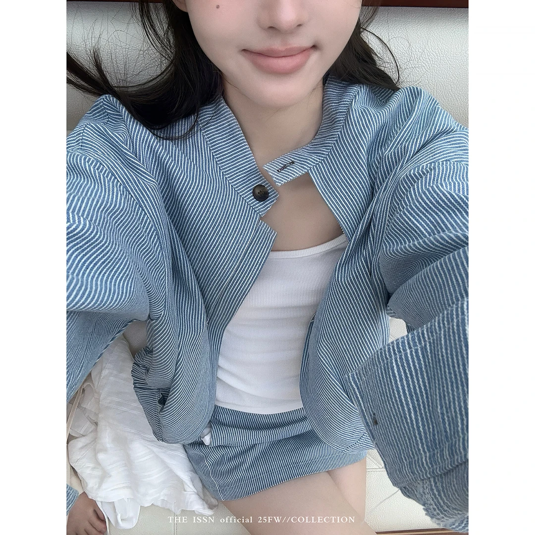 THEISSN宁司 宽松显瘦外套上衣女早秋气质半裙套装  01170/01171