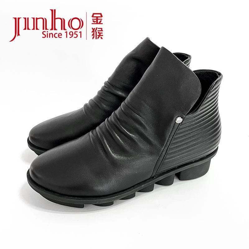 Jinho/金猴【微瑕，介意勿拍】软底真皮保暖女士短靴M17053A