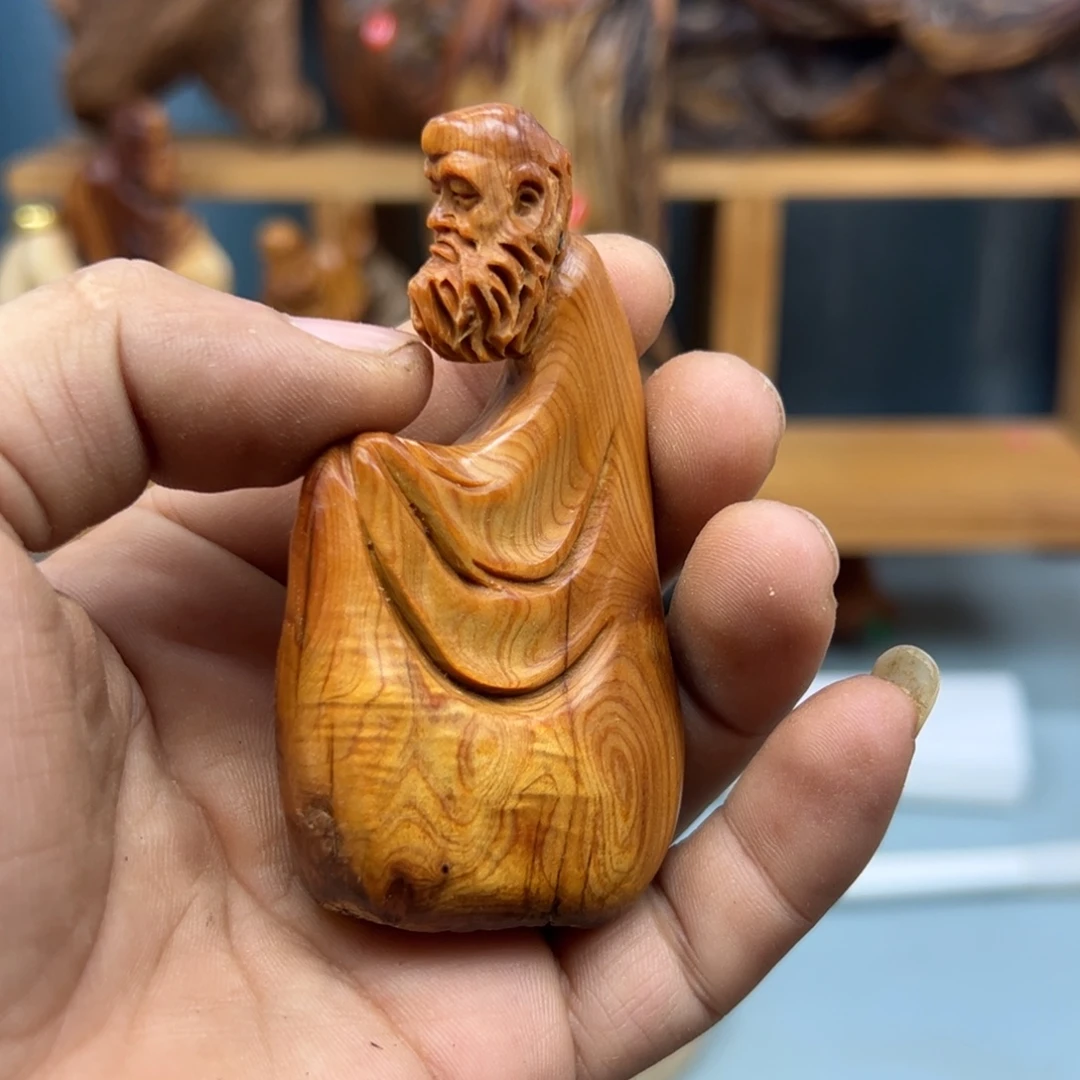 周***木崖柏木摆件手把件