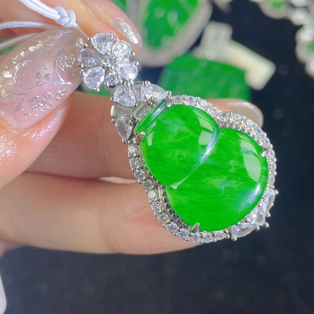 翡翠吊坠(不含链)银S925镶嵌