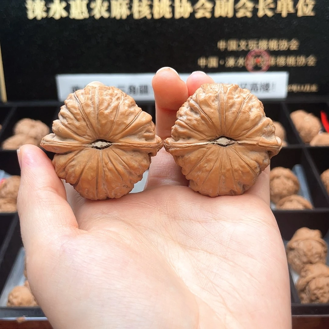 把件文玩核桃48尺全品红皮南瓜墩正肩正圆卡姿兰大眼4801