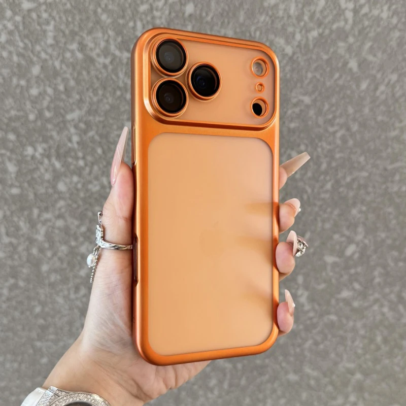 【自带镜头膜】适用于iPhone17promax手机壳新款电镀苹果17磨砂散热