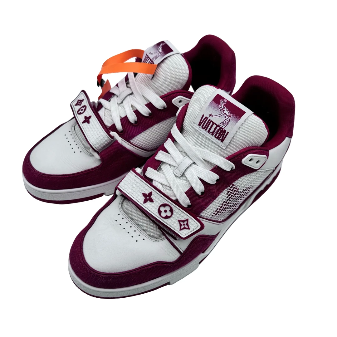 95新 LouisVuitton/路易威登 7码41码白红魔术贴trainer97新vv914