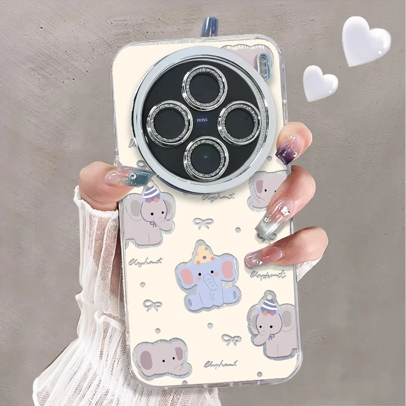 自带镜头膜适用于vivox200手机壳高级感镂空小象vivix100硅胶防摔