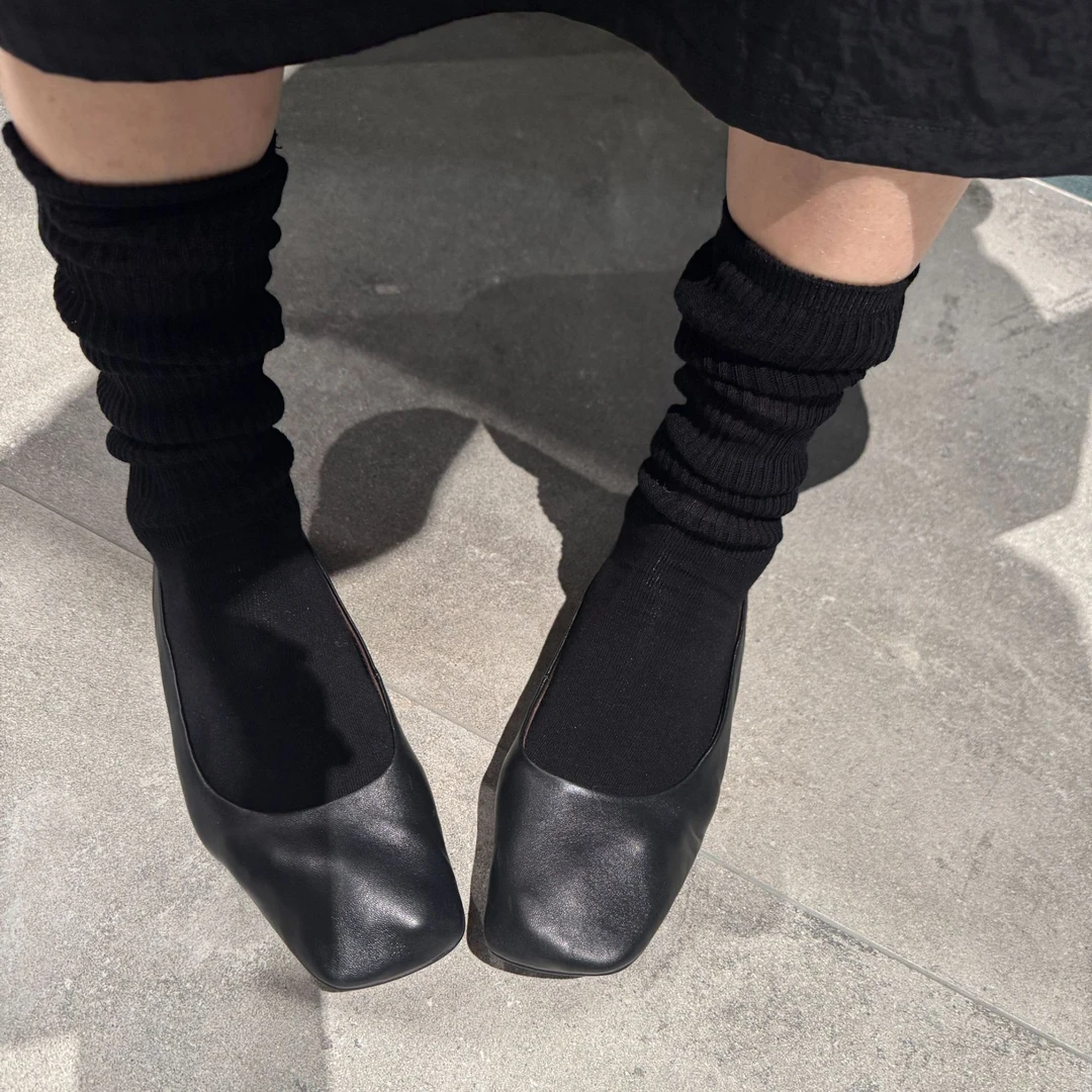 COCOLINDA | Row羊皮方形芭蕾平底鞋包容性强X2746