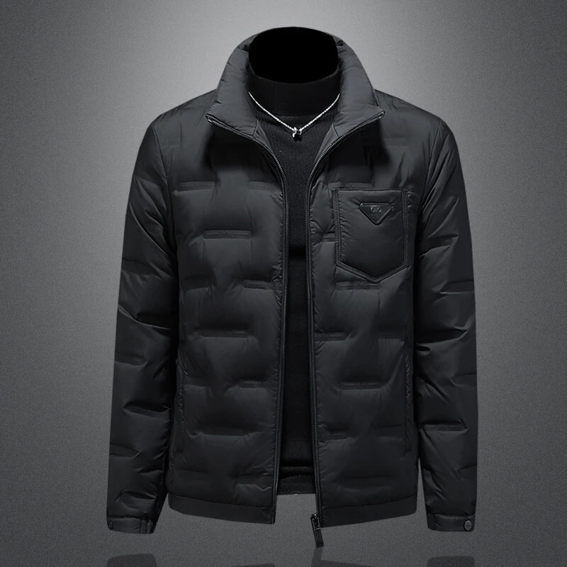 顿奇摩费涅90白鸭绒羽绒服男士加厚外套短款潮牌防寒保暖轻薄冬季