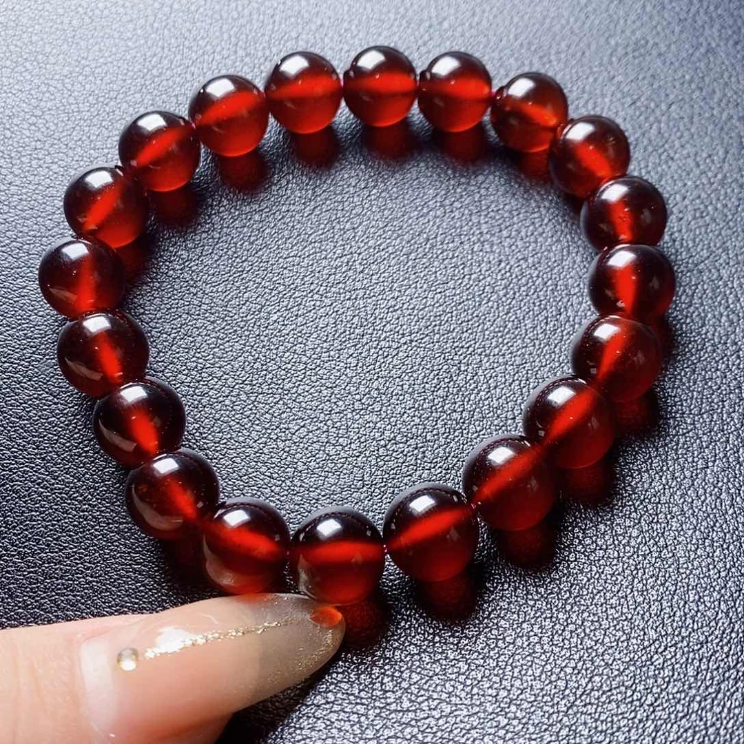 石榴石手链未镶嵌木*10单圈毕业级