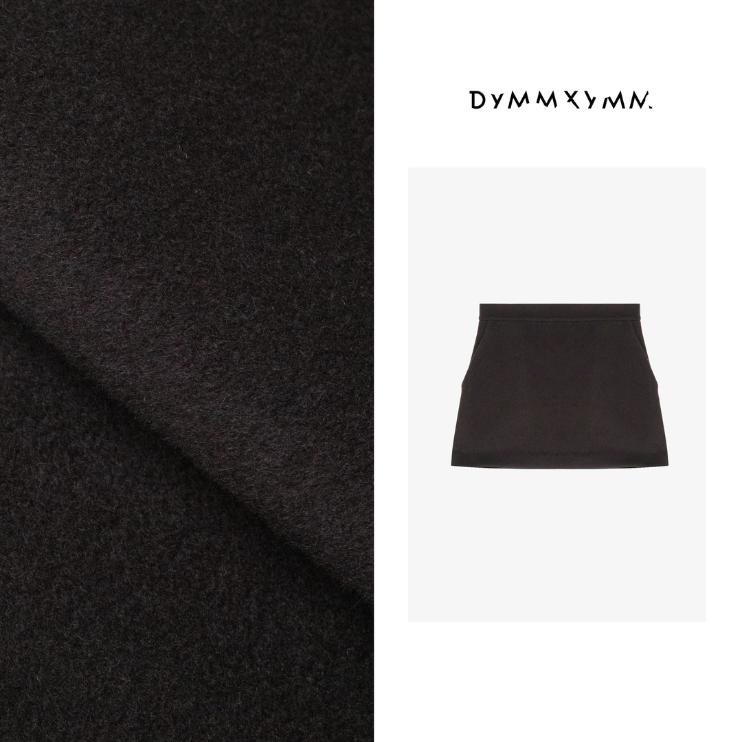 【DYMMXYMM】-《栗绒》-.秋款咖色羊毛羊绒半裙-5FW9666