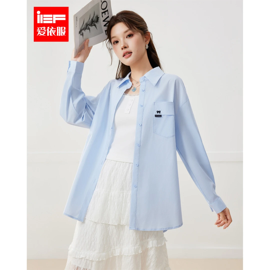 IEF/爱依服上衣2025春季新款韩版简约休闲风宽松百搭显瘦中衬衫